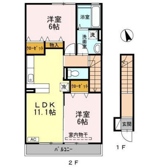 ルミナスコート(2LDK/2階)の間取り写真