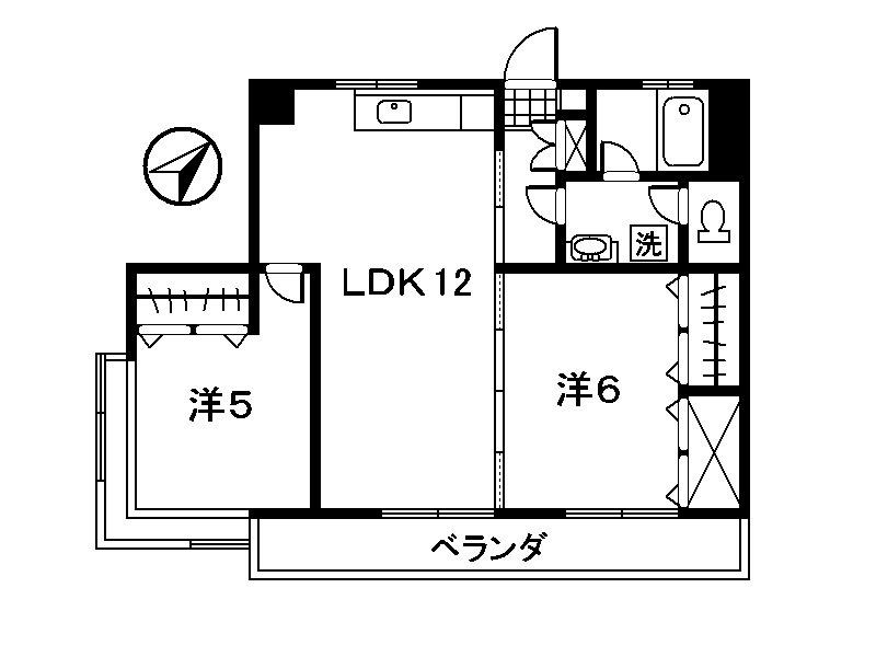 大幸ビル(2LDK/3階)の間取り写真