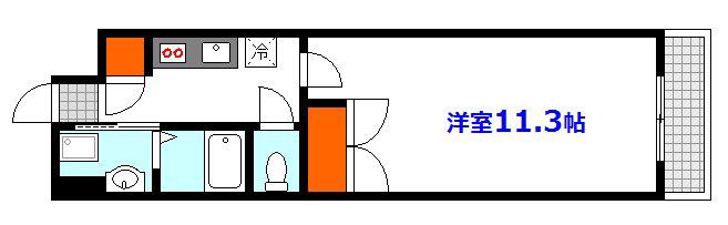 ヒルズ平和橋(1K/2階)の間取り写真