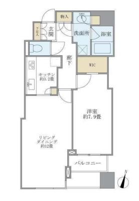 大崎ウエストシティタワーズE棟(1LDK/7階)の間取り写真