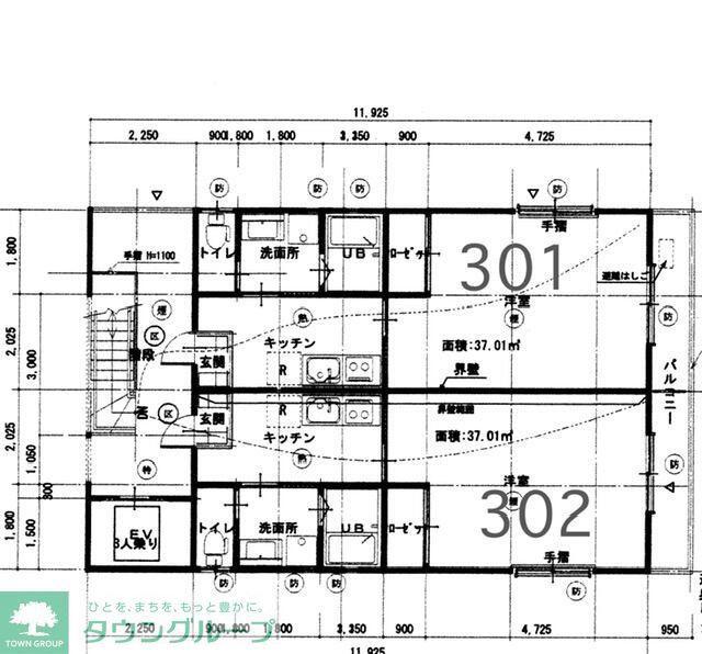 ベルサード(1K/3階)の間取り写真