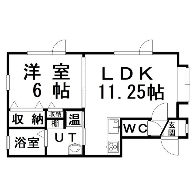 豊川ビレッジ(1LDK/1階)の間取り写真
