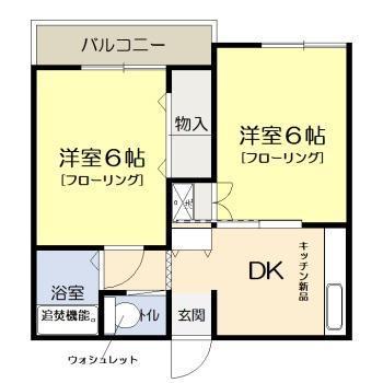 サンハイツ(2DK/2階)の間取り写真