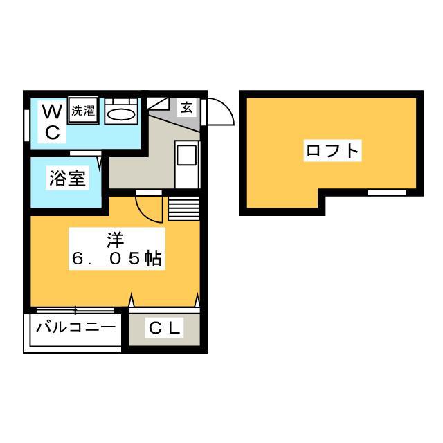 VILLA大橋(1K/1階)の間取り写真