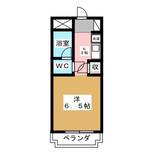 メゾン城西(ワンルーム/1階)の間取り写真