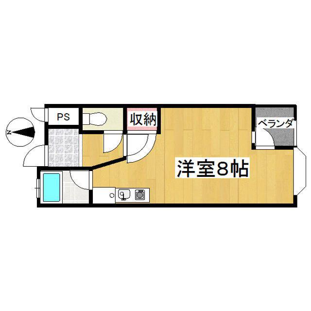ソリング旭ヶ丘(ワンルーム/2階)の間取り写真