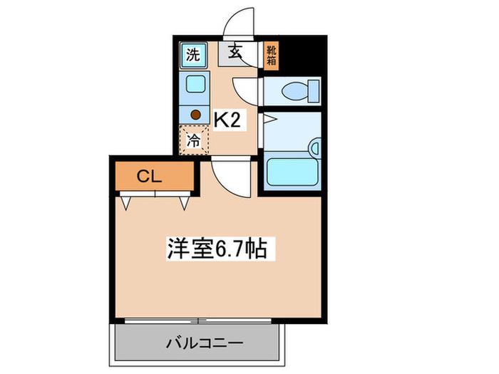 アークシテイアレックス(1K/5階)の間取り写真