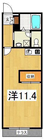ボタニカアパルトマンI(1K/1階)の間取り写真