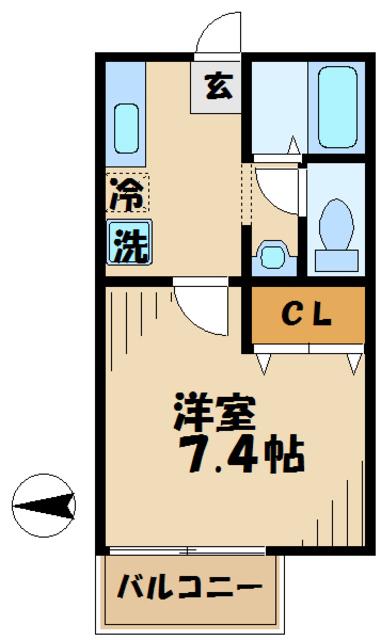 ステージア(1K/2階)の間取り写真