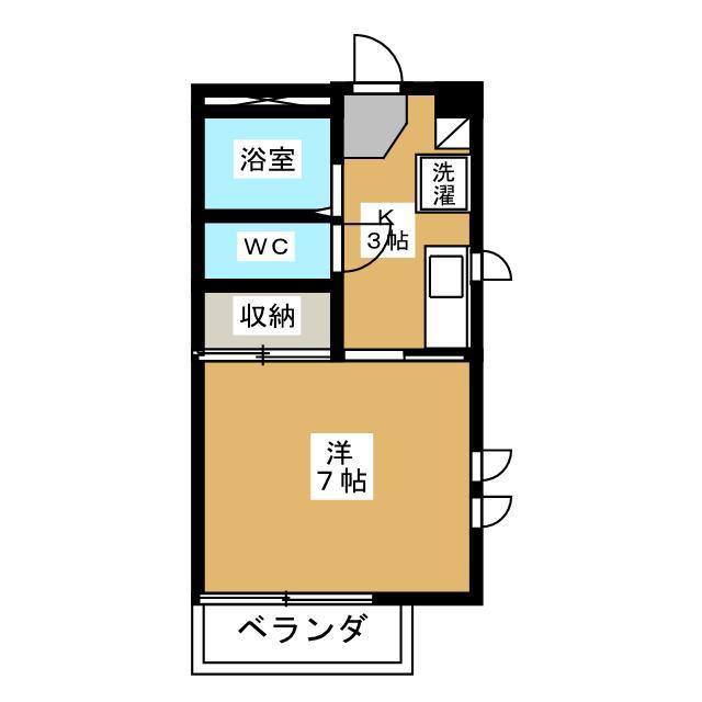 パークサイド東永(1K/1階)の間取り写真