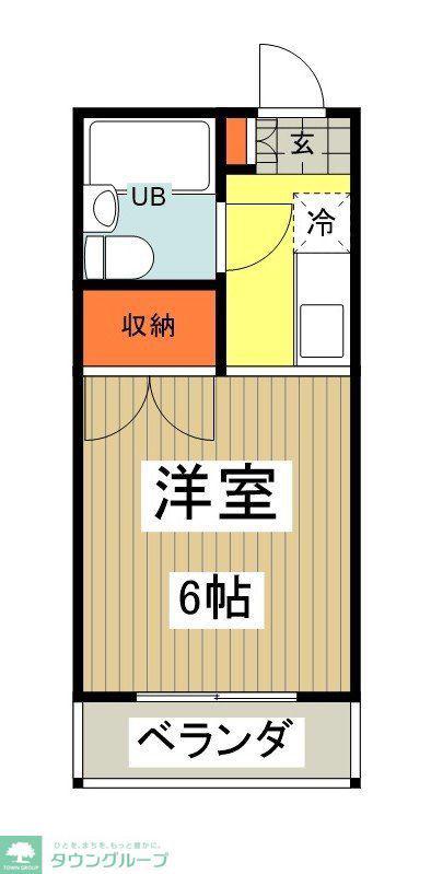 キャビンタコス(1K/2階)の間取り写真