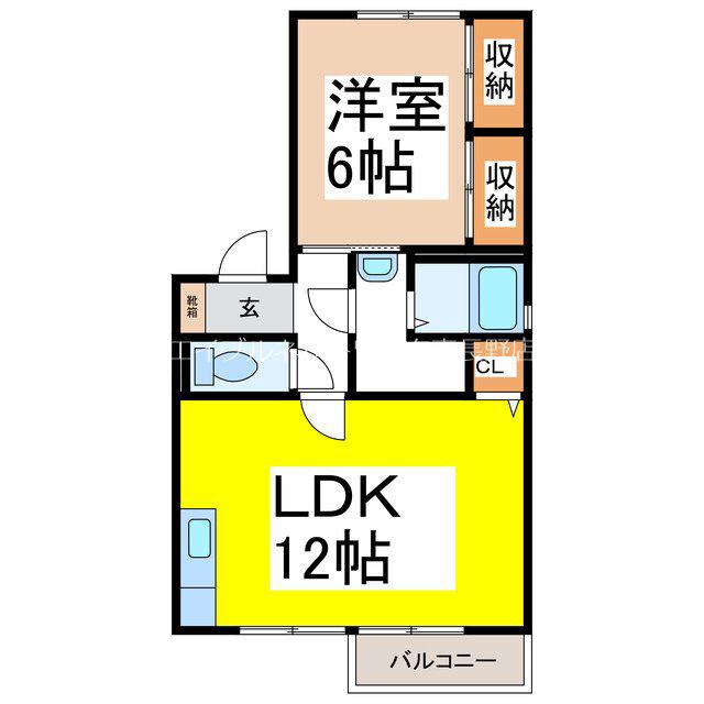 フォーレスセガミ C(1LDK/1階)の間取り写真