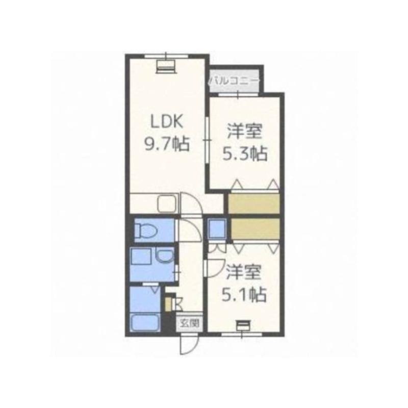 NEST円山(2LDK/4階)の間取り写真