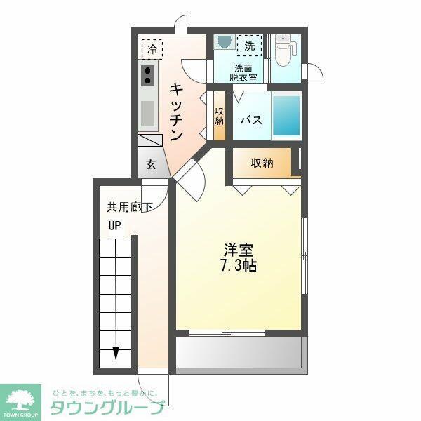 AK IX(1K/1階)の間取り写真