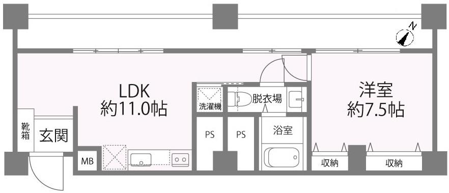 シャトー東洋南青山(1LDK/6階)の間取り写真