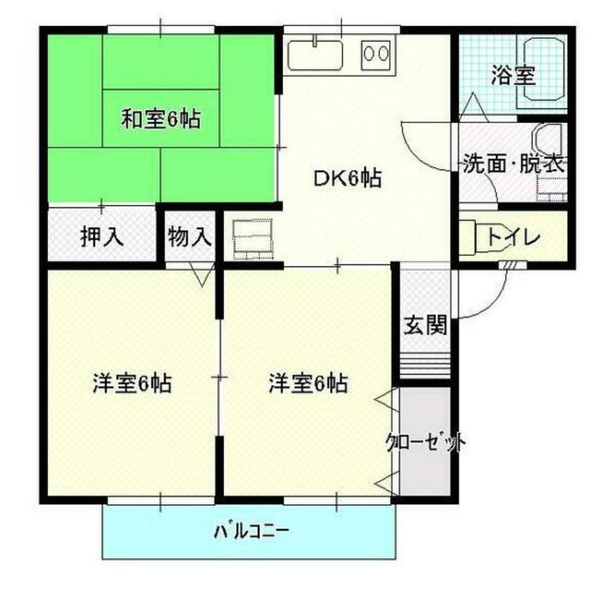 ソレイユ弐番館(3DK/1階)の間取り写真