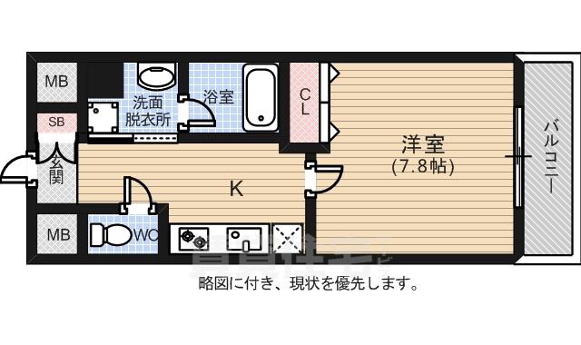 CASA EN Ⅲ(1K/6階)の間取り写真