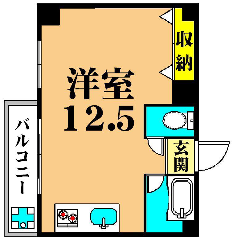 さくらマンション(ワンルーム/2階)の間取り写真