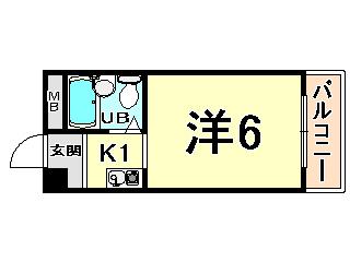 プリエール名神尼崎(ワンルーム/11階)の間取り写真