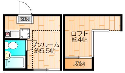 ハニイ大倉山(ワンルーム/1階)の間取り写真