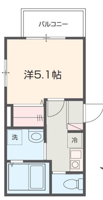 ハレアカラ東浦和(1K/3階)の間取り写真