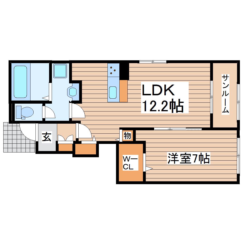 FELI-L(1LDK/1階)の間取り写真