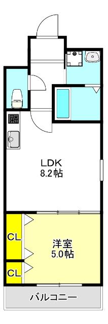 フジパレス鴫野東イースト(1LDK/1階)の間取り写真