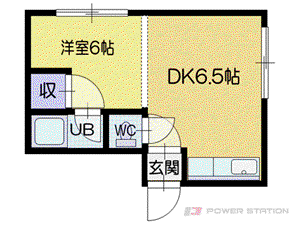 CASAブルーノ有明(1DK/3階)の間取り写真