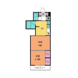 クレスト連坊(2DK/5階)の間取り写真