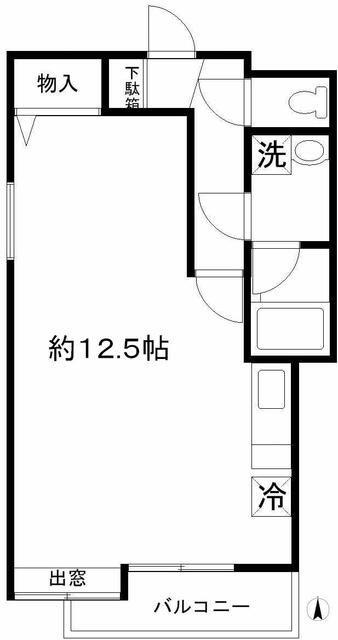 ブレストセラフ(ワンルーム/3階)の間取り写真