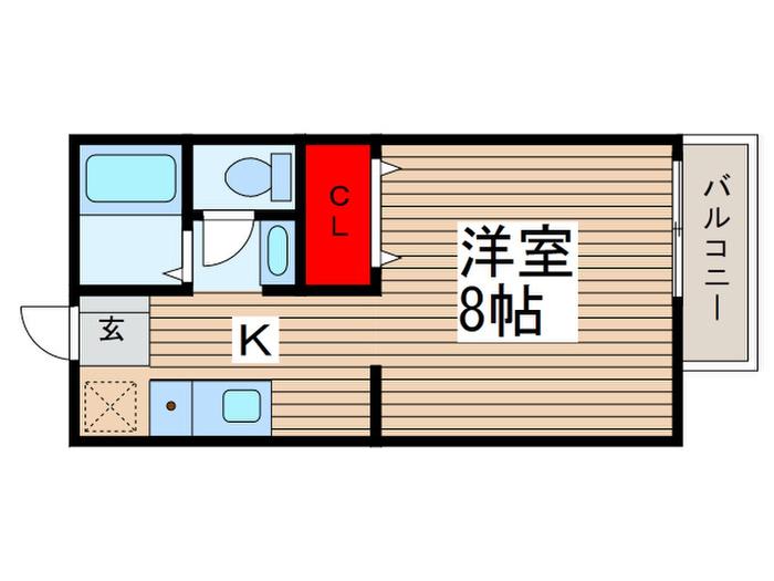 メゾンラフレシア(1K/2階)の間取り写真