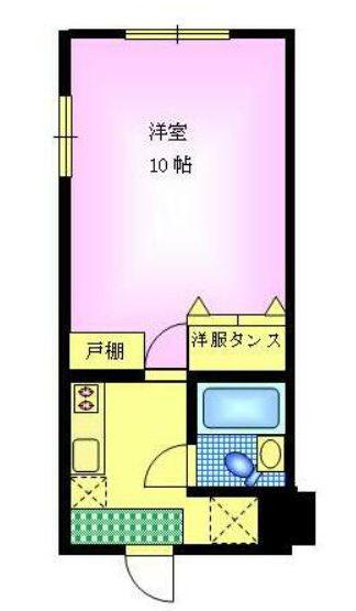 ロイヤルコーポ駅南(1K/1階)の間取り写真