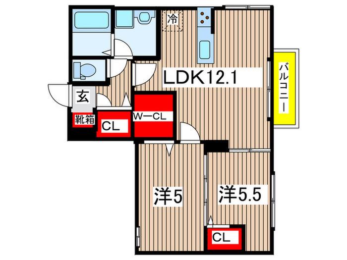 LEGACISTA(2LDK/1階)の間取り写真