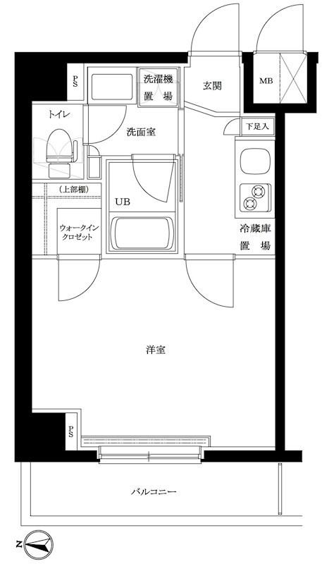 ルーブル上高井戸弐番館(1K/3階)の間取り写真