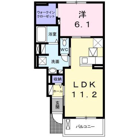 ミストナタール(1LDK/1階)の間取り写真