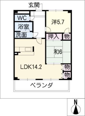 タウンコートファースト(2LDK/1階)の間取り写真