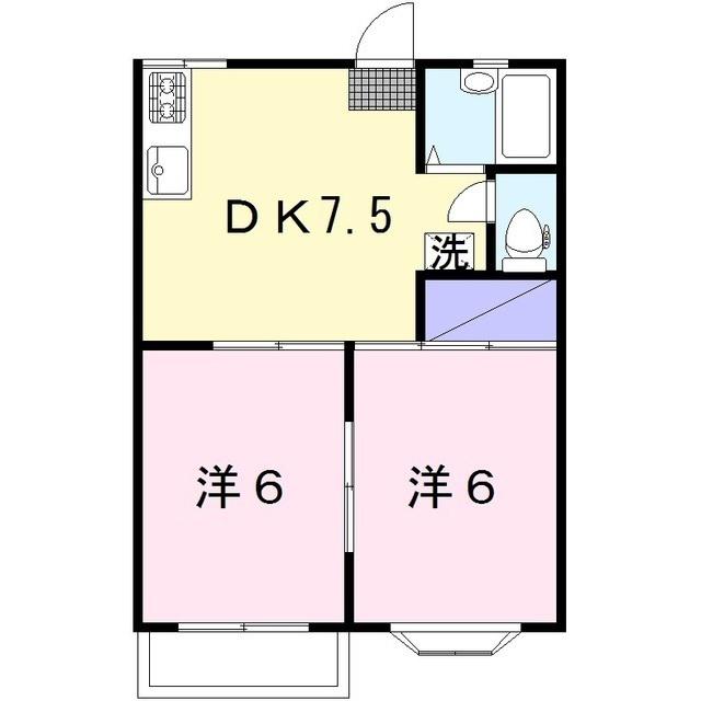 コーポグリーンヒル(2DK/2階)の間取り写真