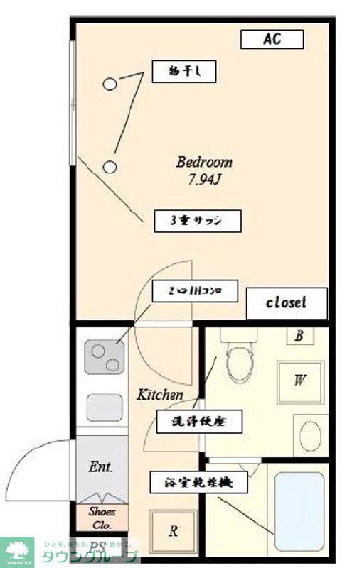 ラシクラス鷺ノ宮(1K/3階)の間取り写真