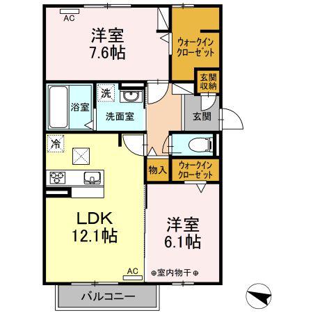 グッドデイハウス(2LDK/1階)の間取り写真