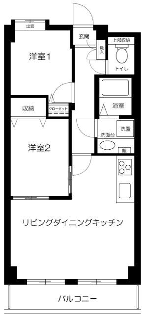 フレグラント町田(1LDK/6階)の間取り写真