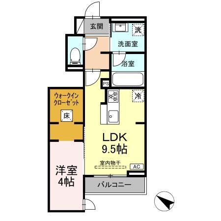 コンシェール草薙(1LDK/1階)の間取り写真