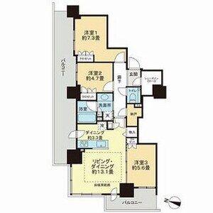 ザ・札幌タワーズ ウエストタワー(3LDK/30階)の間取り写真