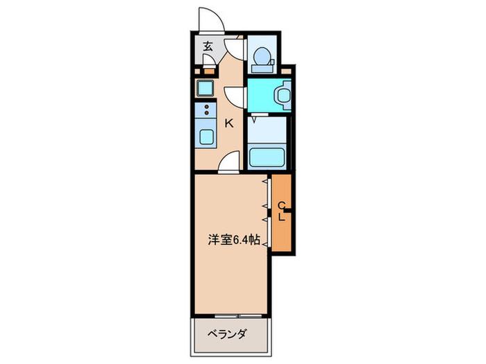 AP L-TAGE西新(1K/9階)の間取り写真