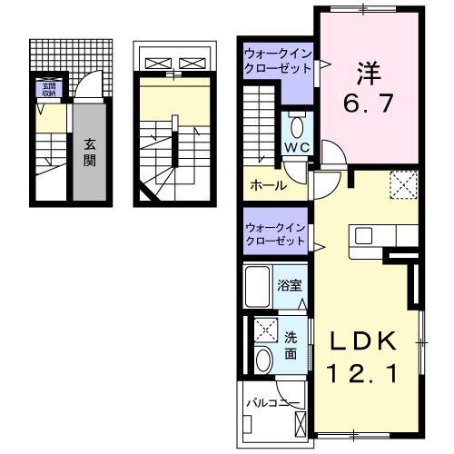 アリエ アンベル(1LDK/3階)の間取り写真