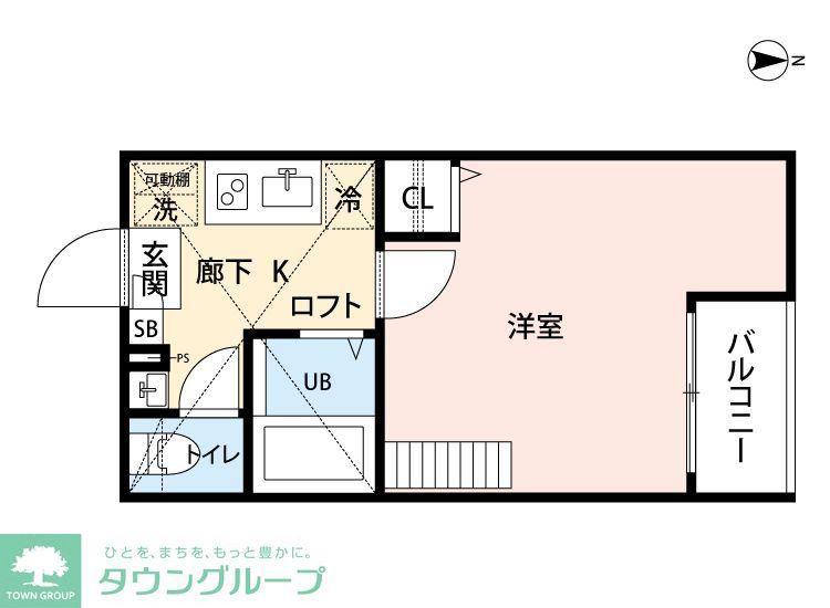 グランクオール西川口ノース(1K/2階)の間取り写真