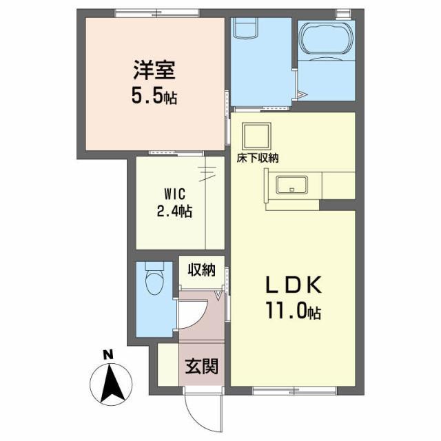 シャーメゾンディアス川内A・B(1LDK/1階)の間取り写真