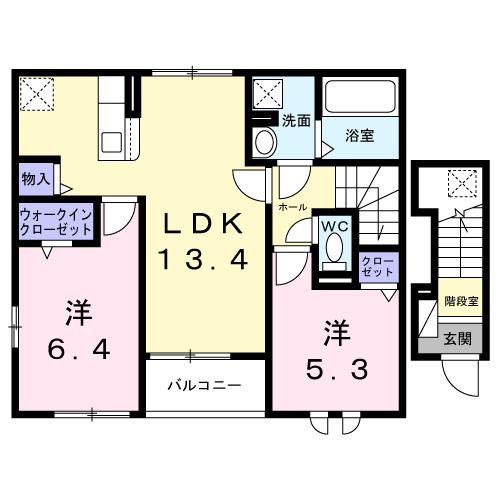 上平良アパート(2LDK/2階)の間取り写真