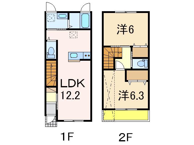 サイプレスIV(2LDK/1階)の間取り写真