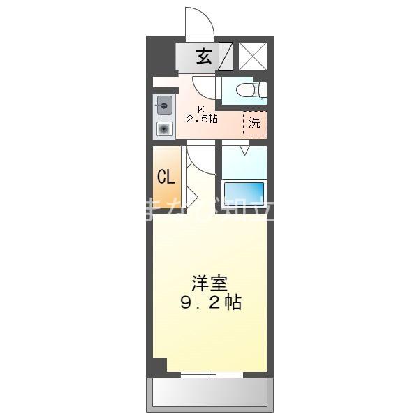 A・CITY三河安城東町(1K/3階)の間取り写真