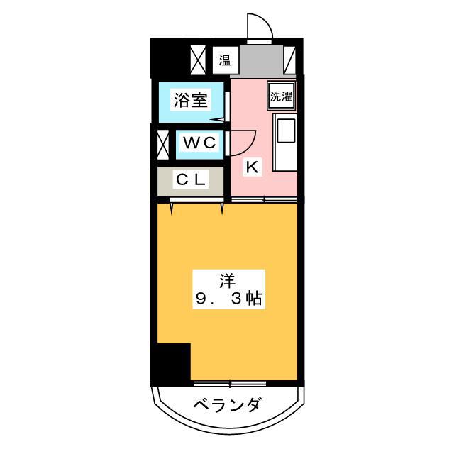 シャトーボナール(1K/5階)の間取り写真